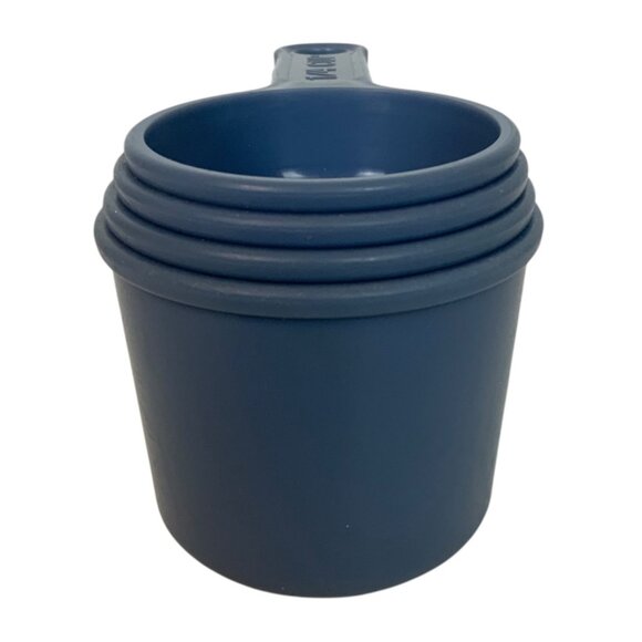 Vintage Rubbermaid Plastic Measuring Cups Set of 4 Country Blue Baking Cooking - Picture 5 of 9